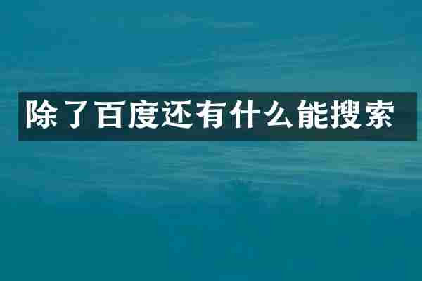 除了百度还有什么能搜索