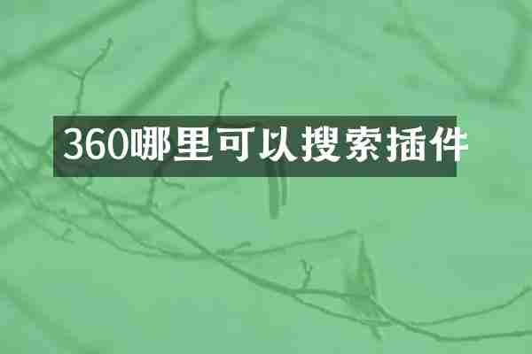 360哪里可以搜索插件