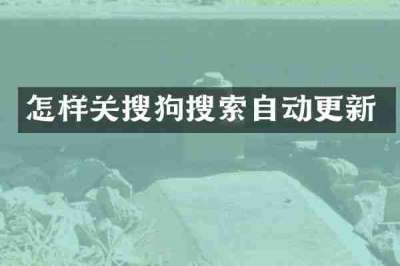 怎样关搜狗搜索自动更新