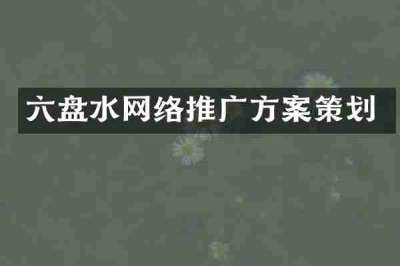 六盘水网络推广方案策划