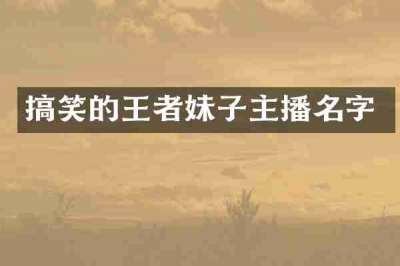 搞笑的王者妹子主播名字