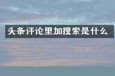 头条评论里加搜索是什么