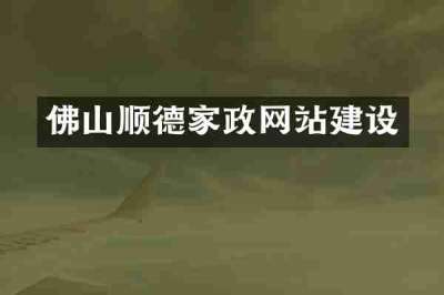 佛山顺德家政网站建设