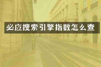 必应搜索引擎指数怎么查