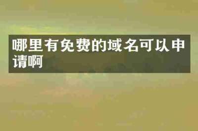 哪里有免费的域名可以申请啊