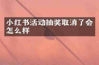 小红书活动抽奖取消了会怎么样