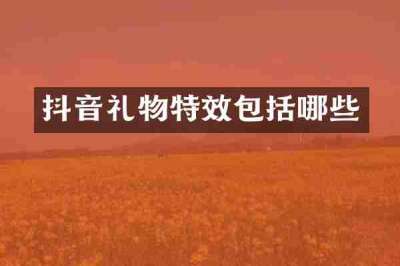 抖音礼物特效包括哪些