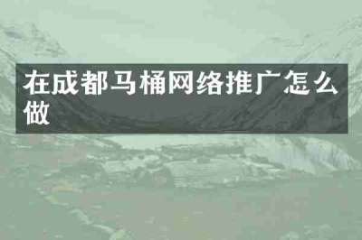 在成都马桶网络推广怎么做