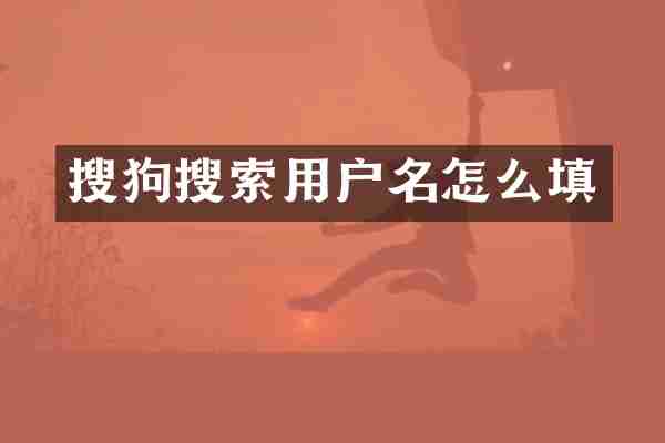 搜狗搜索用户名怎么填