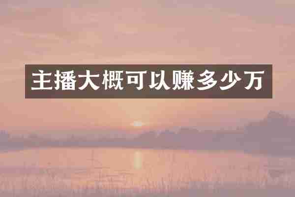 主播大概可以赚多少万