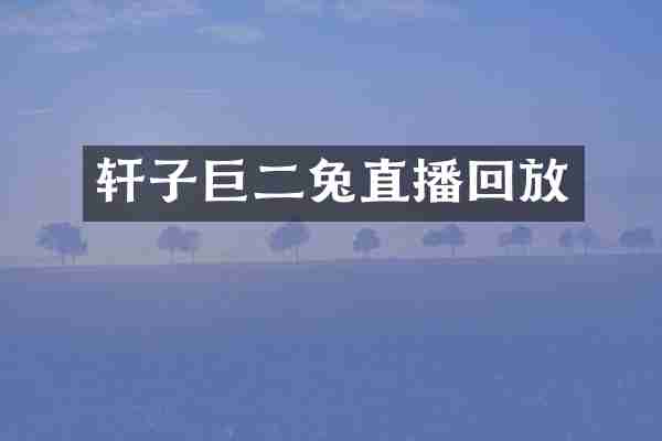 轩子巨二兔直播回放