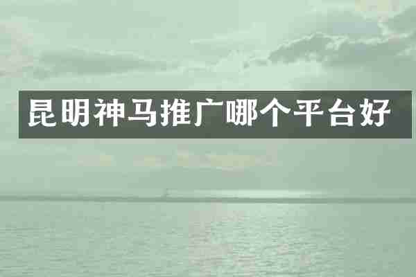 昆明神马推广哪个平台好