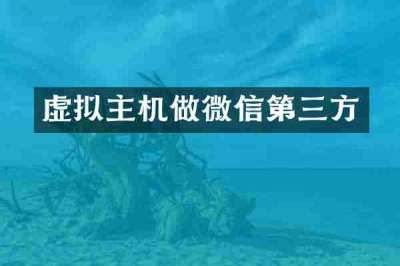 虚拟主机做微信第三方