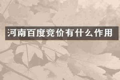 河南百度竞价有什么作用