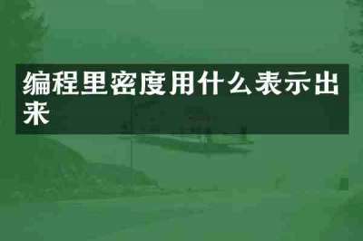 编程里密度用什么表示出来