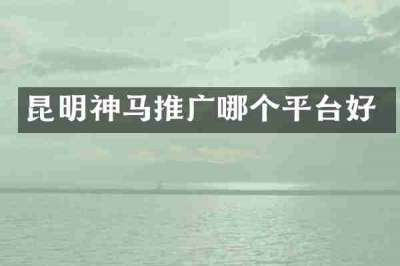 昆明神马推广哪个平台好