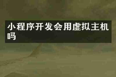 小程序开发会用虚拟主机吗