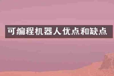 可编程机器人优点和缺点