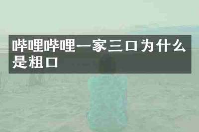 哔哩哔哩一家三口为什么是粗口