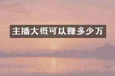 主播大概可以赚多少万
