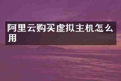 阿里云购买虚拟主机怎么用