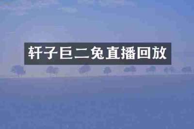 轩子巨二兔直播回放