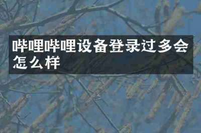 哔哩哔哩设备登录过多会怎么样