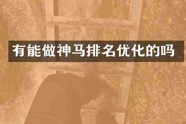 有能做神马排名优化的吗