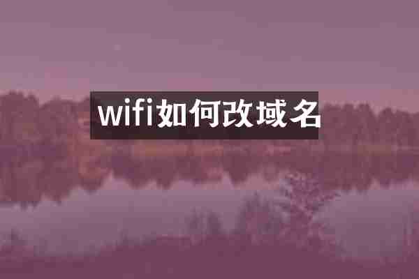 wifi如何改域名