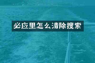 必应里怎么清除搜索