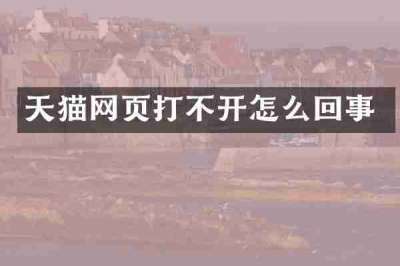 天猫网页打不开怎么回事