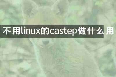 不用linux的castep做什么用