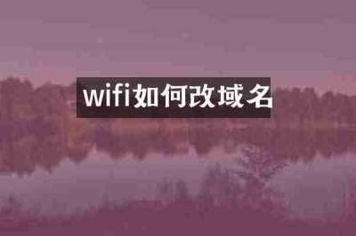 wifi如何改域名