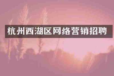 杭州西湖区网络营销招聘