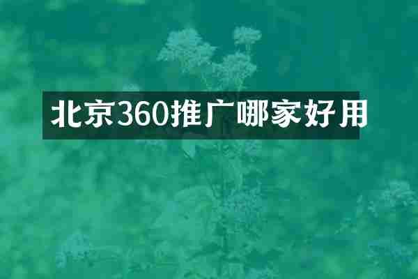 北京360推广哪家好用