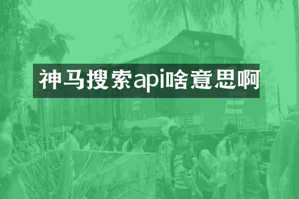 神马搜索api啥意思啊