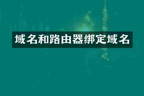 域名和路由器绑定域名