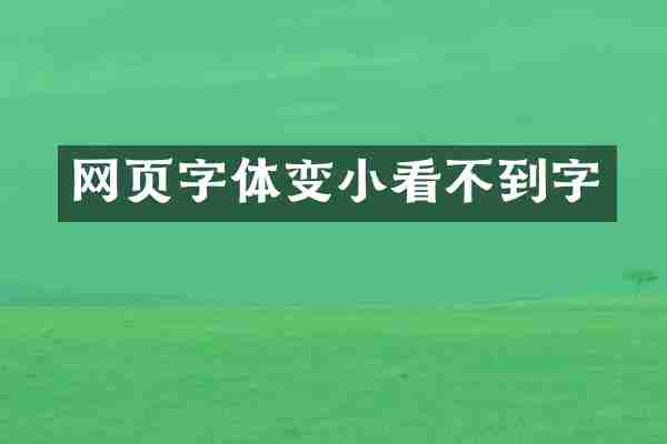 网页字体变小看不到字