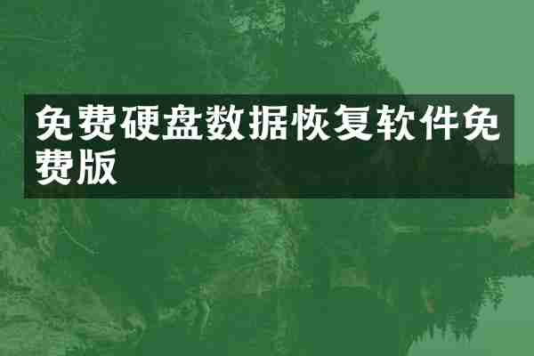 免费硬盘数据恢复软件免费版