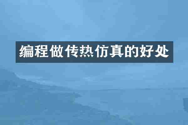 编程做传热仿真的好处