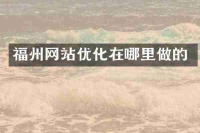 福州网站优化在哪里做的