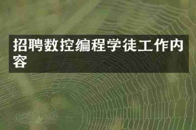 招聘数控编程学徒工作内容