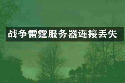 战争雷霆服务器连接丢失