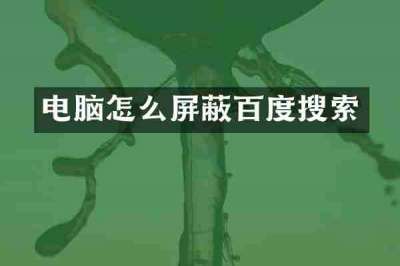 电脑怎么屏蔽百度搜索