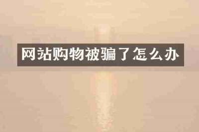 网站购物被骗了怎么办