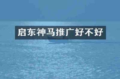 启东神马推广好不好