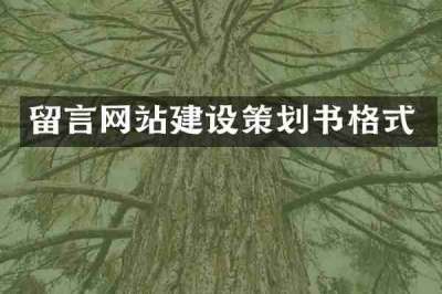 留言网站建设策划书格式