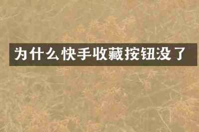 为什么快手收藏按钮没了