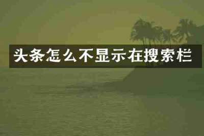 头条怎么不显示在搜索栏