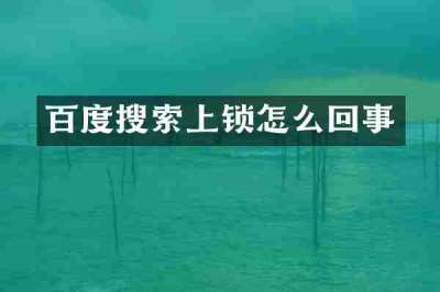 百度搜索上锁怎么回事